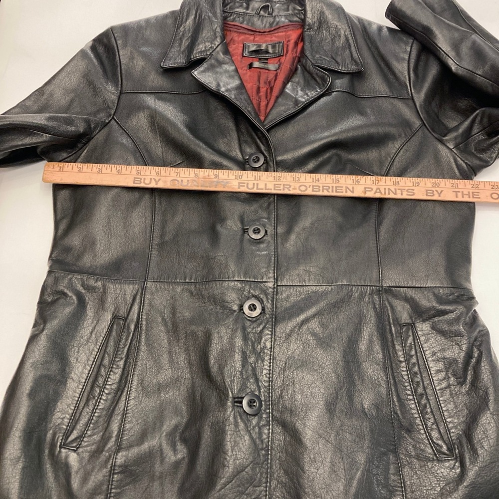 Vtg Wilsons Black Leather Jacket Womens XL Removable Lining Quilted 90s - Picture 7 of 8